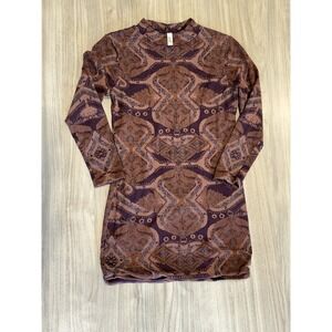 Free People Women's Sz‎ XS Cutout Bodycon Dress Purple Berry Combo